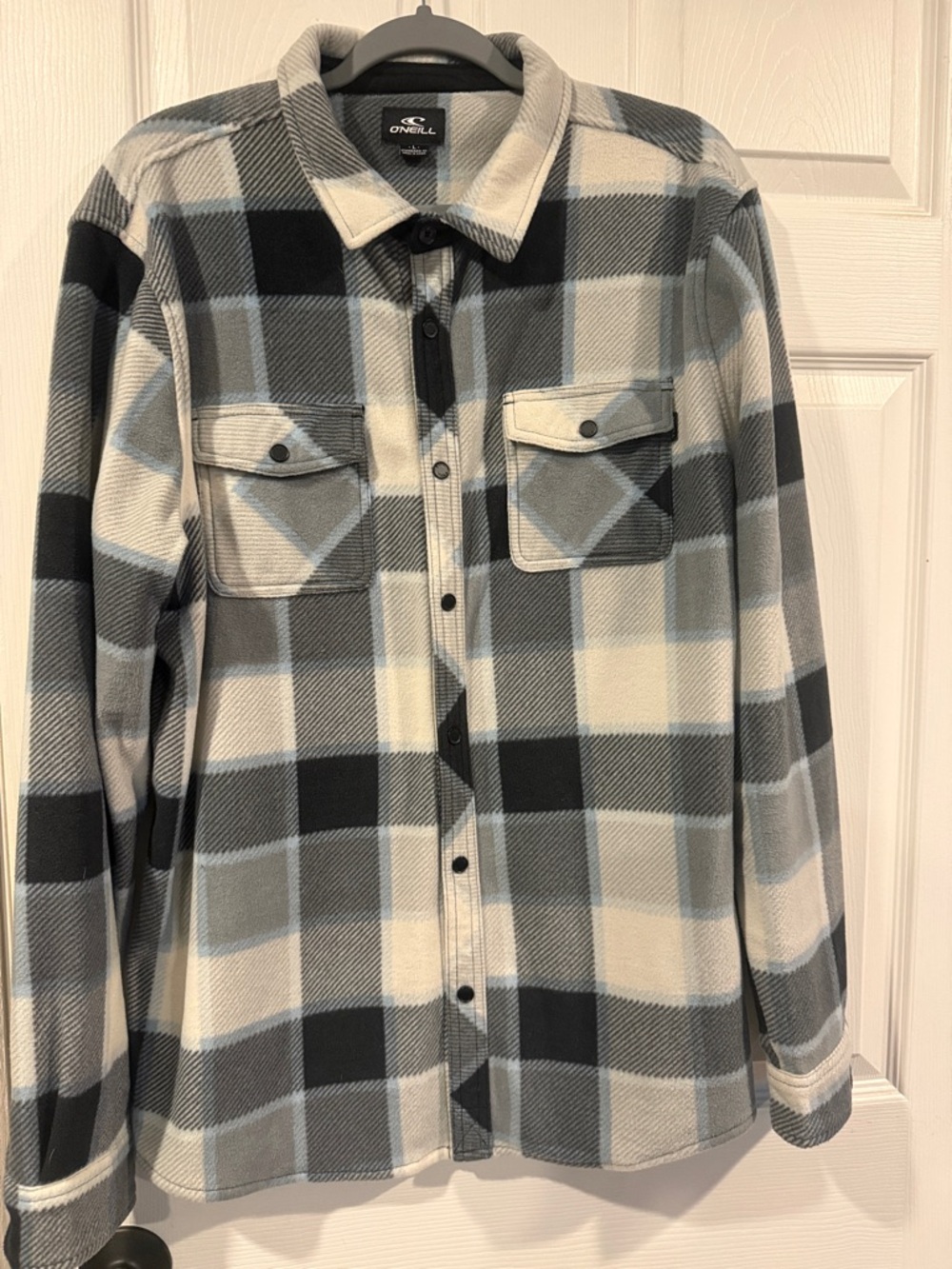 O'Neill Black, White & Gray Plaid Flannel Shacket